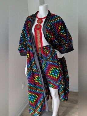 Vibrant Multicolor Cover Up/Kimono &Shorts